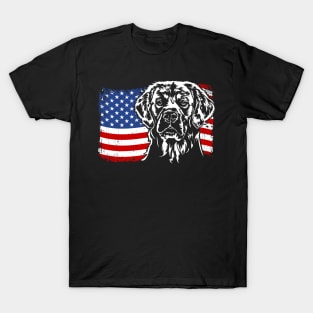 Golden Retriever Mom Dad American Flag patriotic dog T-Shirt